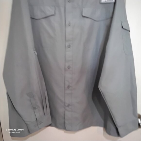 Habit Men's Bronze Green Outdoor UPF 40+ Long-Sleeve Fishing Shirt 2Xl/2XG - Picture 4 of 6